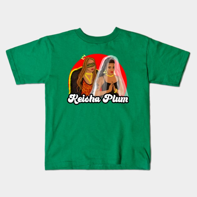 Keisha Plum Kids T-Shirt by speciezasvisuals